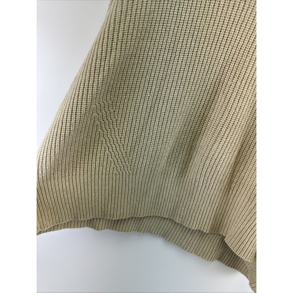 Autumn Cashmere Cowl Neck Sweater Knit Beige Faux Suede Elbow Patch Womens XL - Picture 3 of 11